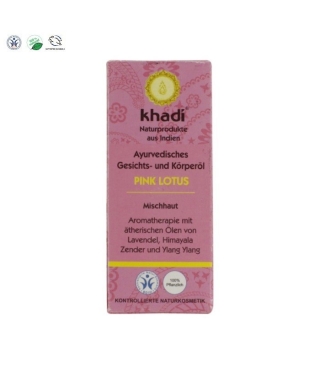 Ajurwedyjski olejek do twarzy i ciała z różowym lotosem Khadi 10 ml